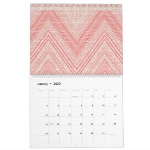 Calendrier un arrière - plan rose et blanc avec un motif en d