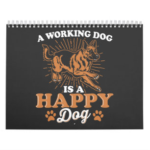 Calendrier Un Chien Travaillant Est Un Chien Heureux Allemand