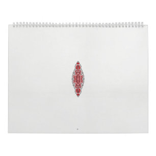 Calendrier un design de motif rouge et blanc