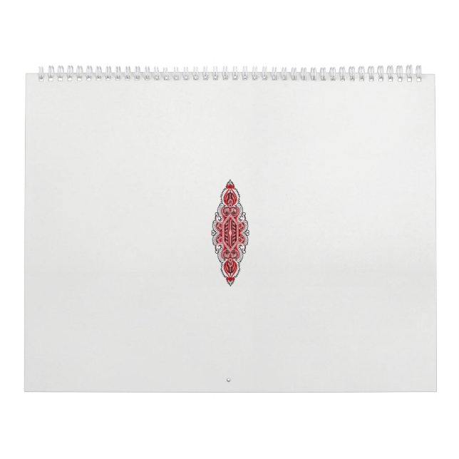 Calendrier un design de motif rouge et blanc (Protection)
