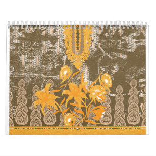 Calendrier un dessin d'un tableau aux fleurs jaunes