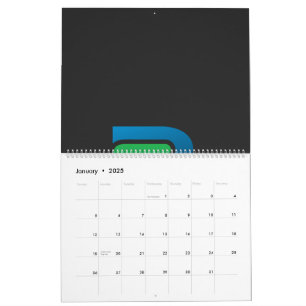 Calendrier un logo noir et vert avec la lettre r