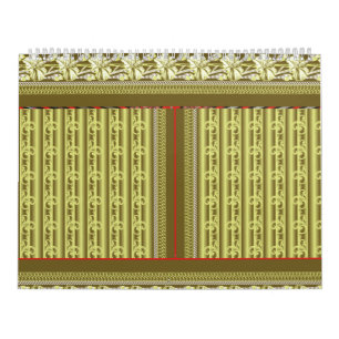 Calendrier un motif de point de croix d'un vase avec fleurs