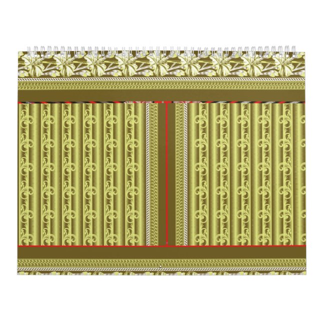 Calendrier un motif de point de croix d'un vase avec fleurs (Protection)
