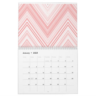 Calendrier Un motif symétrique en moti rouge et rose