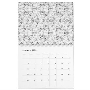 Calendrier Un mur à motifs blanc et noir frappant visuellemen