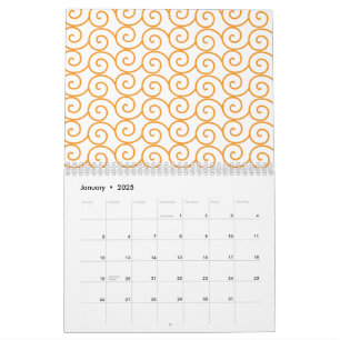 Calendrier Un tapis marron et orange avec un motif répétitif