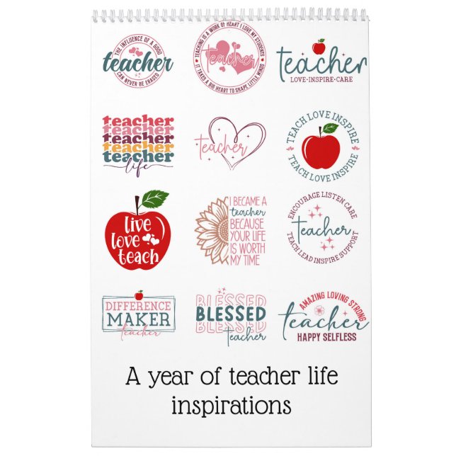 Calendrier Une année d'inspiration pour la vie des enseignant (Protection)