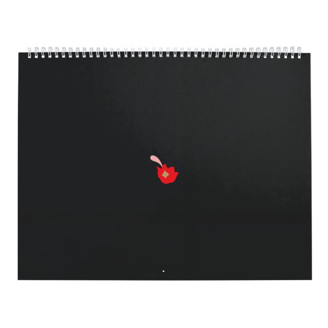Calendrier une fleur rouge avec un arrière - plan noir (Protection)