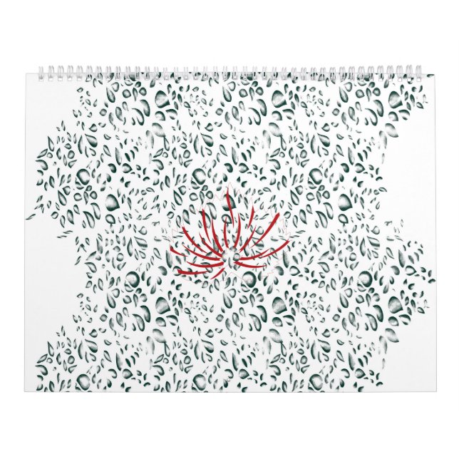 Calendrier une fleur rouge sur un arrière - plan noir (Protection)