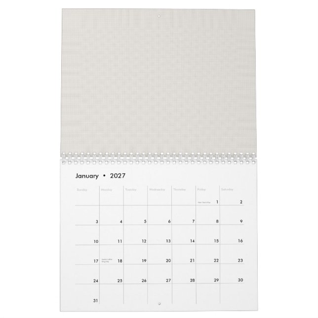 Calendrier Une forme blanche optimisée dans le design, mettan (Jan 2027)