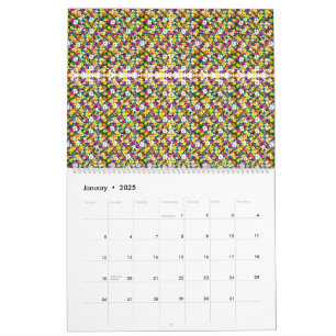 Calendrier une motif très colorée avec beaucoup de co