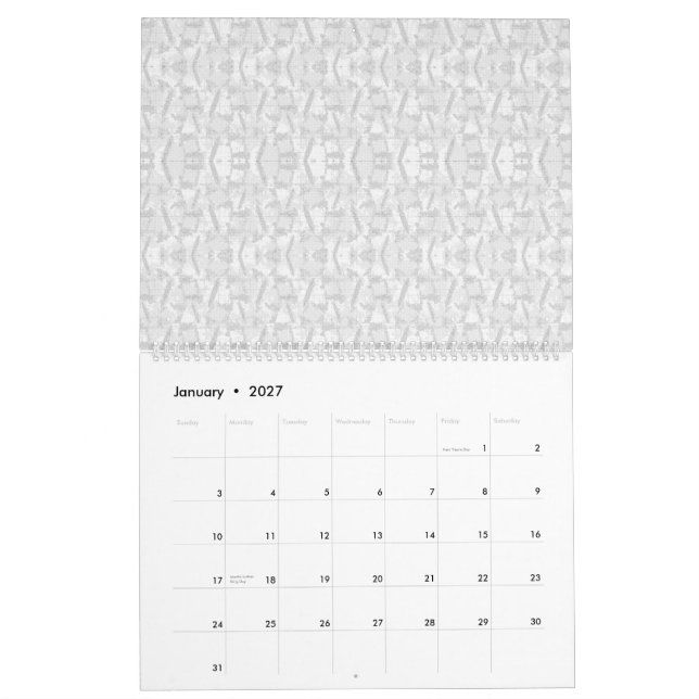 Calendrier Une tapisserie contemporaine présente un aras (Jan 2027)
