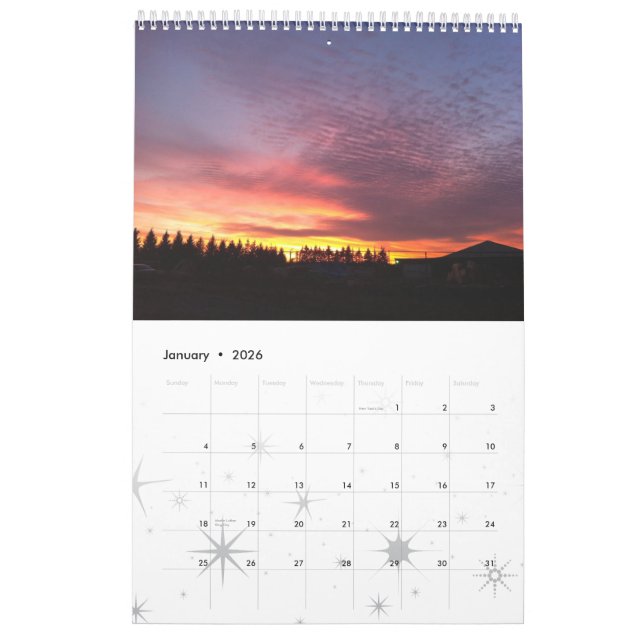 Calendrier Une vue de la région de lacs finger (Jan 2026)