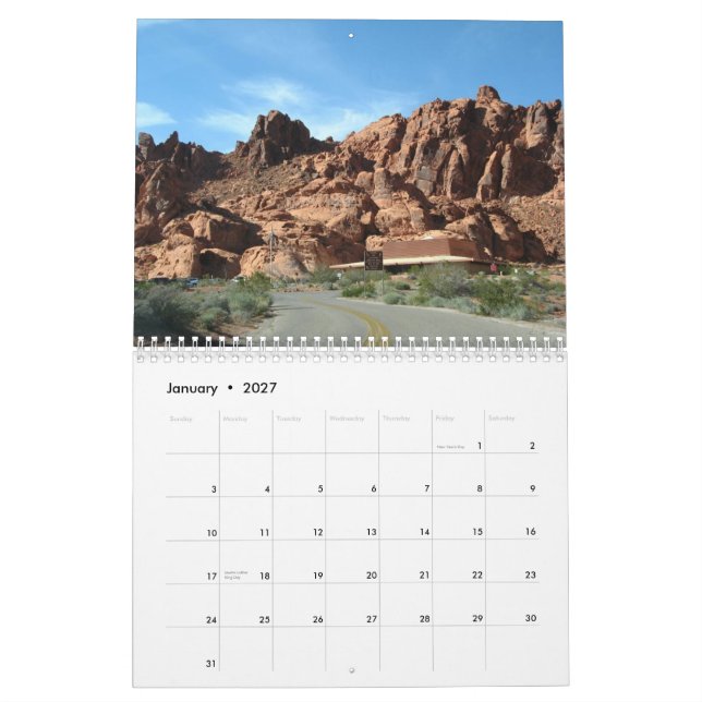 Calendrier Vallée du feu 2011 (Jan 2027)