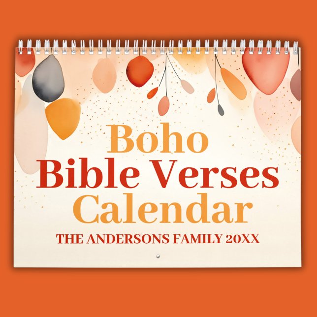 Calendrier Versets bibliques inspirés chrétiens de Boho 2025 (Créateur téléchargé)