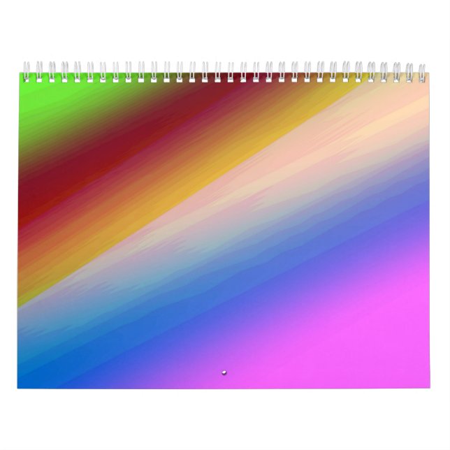 Calendrier Vert bleu arc-en-ciel texture abstraite motif art  (Protection)