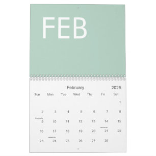 Calendrier Vert Sauge Moderne Minimaliste