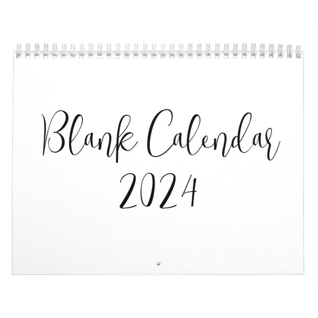 Calendrier vide 2024 avec texte (Protection)