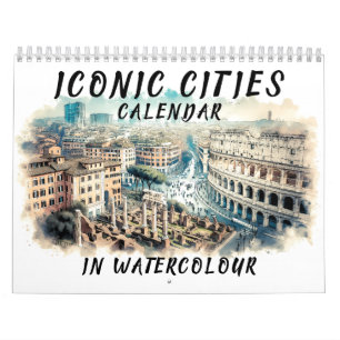 Calendrier Villes Aquarelles Iconiques