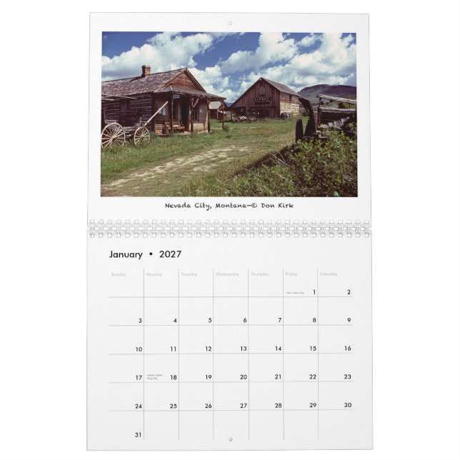 Calendrier Villes fantômes de l'ouest américain (Jan 2027)