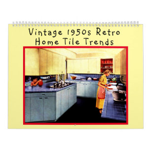 Calendrier Vintage 1950 Retro Home Tendances de carreaux inté