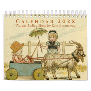 Calendrier Vintage Enfants Kate Greenaway Signes Zodiac