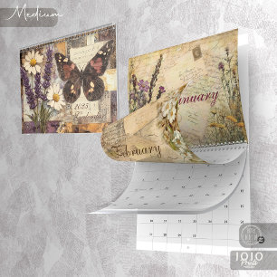 Calendrier Vintage Floral Papillon