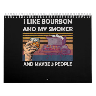 Calendrier Vintage J'Aime Bourbon Mon Fumeur 3 Personnes Cade