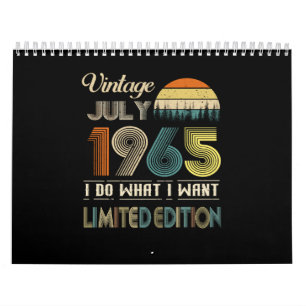 Calendrier Vintage Juillet 1965 Ce que je veux édition limit