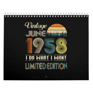 Calendrier Vintage juin 1958 Ce que je veux édition limitée