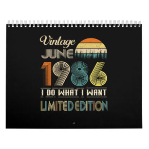 Calendrier Vintage juin 1986 Ce que je veux Edition Limitée