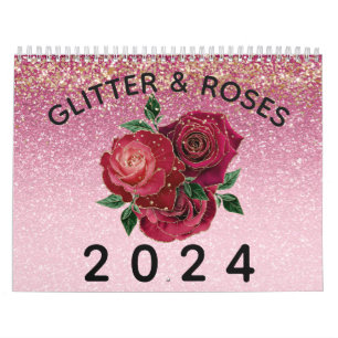 Calendrier Vintage Parties scintillant moderne et Rose Glam F