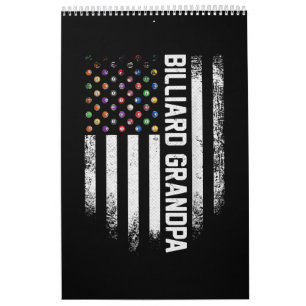 Calendrier Vintage USA American Flag Pool Billiard Grandpa