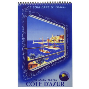 Calendrier Vintage voyage 14 Affiches Europe plain
