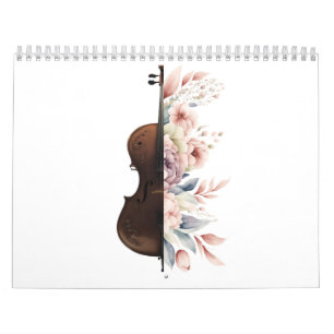 Calendrier Violon aux fleurs.