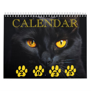 Calendrier visage de chat noir avec notes