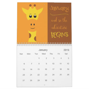 Calendrier Visages animaux mignons avec des paroles motivatio