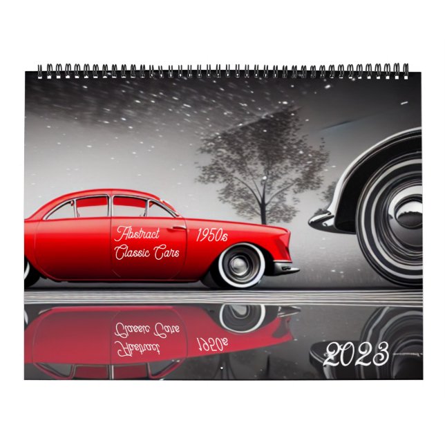 Calendrier Voitures classiques Abstraites des années 1950 (Protection)
