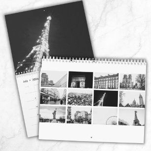Calendrier Voyage personnalisé à Paris Minimaliste Noir & Bla