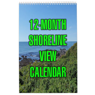 Calendrier Vue du rivage sur 12 mois