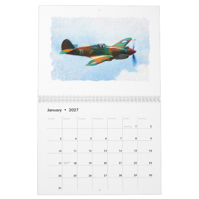 Calendrier Warbirds de la deuxième guerre mondiale (Jan 2027)
