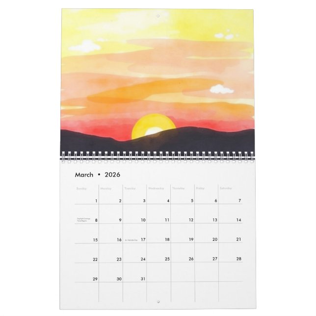Calendrier Watercolor 2025 Wall Calendar  (Mar 2026)