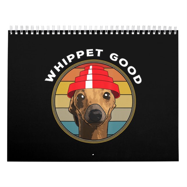 Calendrier Whippet Good Funny 80s Music Dog Design (Protection)