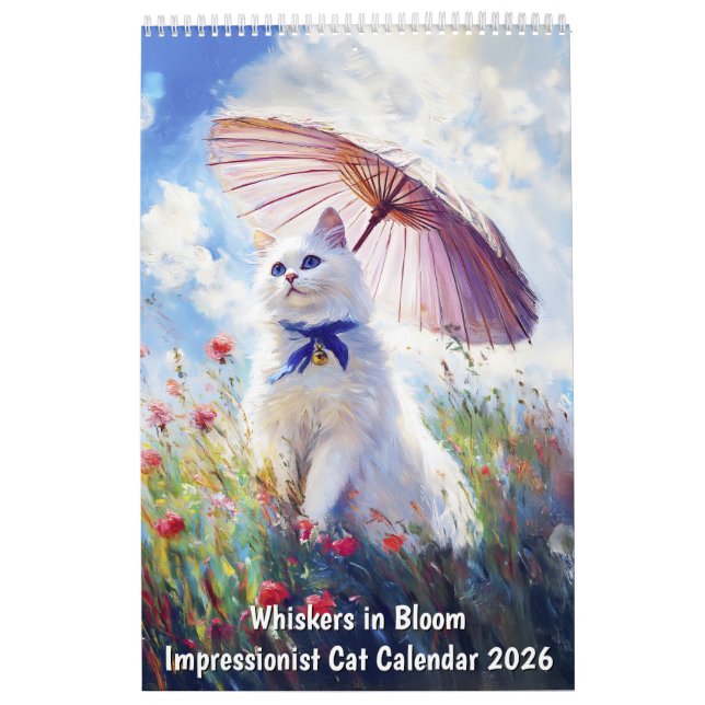 Calendrier Whiskers in Bloom – Impressionist Cat Calendar 202 (Protection)