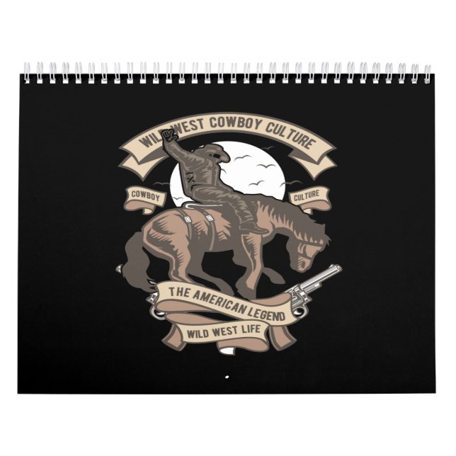 Calendrier wild west cowboy culture the american legend wild (Protection)