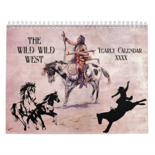 Calendrier WILD WILD WEST Cowboys Indiens Sud-ouest  