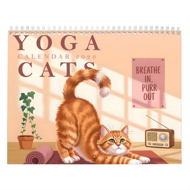 Calendrier Yoga Cats Calendar 2026 (Protection)