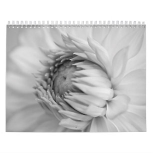 Calendriers noirs et blancs de fleur