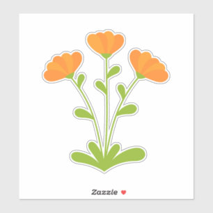 Calendula flower Custom-Cut Vinyl Sticker